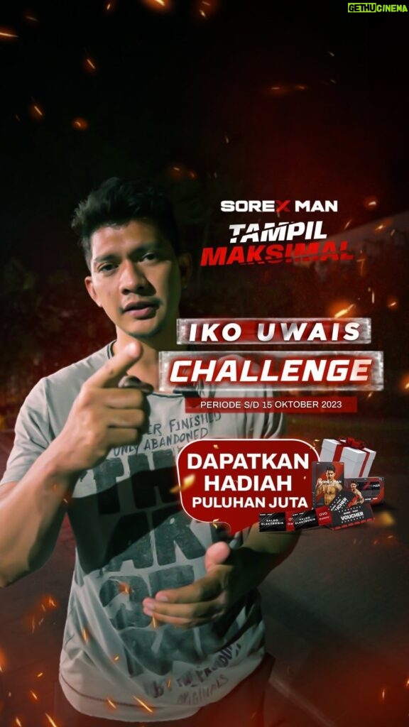 Iko Uwais Instagram - Ikutan Challenge Dapet Hadiah Puluhan Juta Rupiah? Dalam rangka menyambut Iko Uwais sebagai Brand Ambassador, Sorex Man mau bagi-bagi hadiah total puluhan juta rupiah🔥 Dengan cara: 1. Wajib follow @sorexmanofficial & @iko.uwais 2. Komen setiap postingan yang di-pin dan mention 3 teman kamu 3. Buat 1 video berisi challenge-mu 4. Post Reels/tiktok & Wajib tag @sorexmanofficial Bonus poin : post di semua platform social media kamu (Instagram, Tiktok, Facebook, dll) & tag @sorexmanofficial Tunjukan seberapa maksimalnya dirimu dalam Iko Challenge dan menangkan hadiahnya🔥🔥 Periode s/d 15 Oktober 2023. #SorexMan #TampilMaksimal #bagihadiah #challenge #Ikochallenge