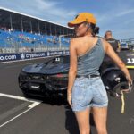 Indiana Massara Instagram – Start your engines, IT’S RACE DAY!! 🏁🧡🖤 @mclaren @mclarenshadow Miami Beach, Florida