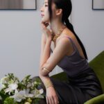 Irene Kim Instagram - Adorned in @Prada gold✨ Gold is truly eternal- an ancient material that is timeless and constantly cherished. Prada presents Eternal Gold, the fine jewelry collection made of 100% certified recycled gold that defines twenty-first century luxury. I fell in love with the iconic Prada Triangle shapes reflected in the precious gems and metals. #AD #PradaEternalGold #PradaFineJewelry