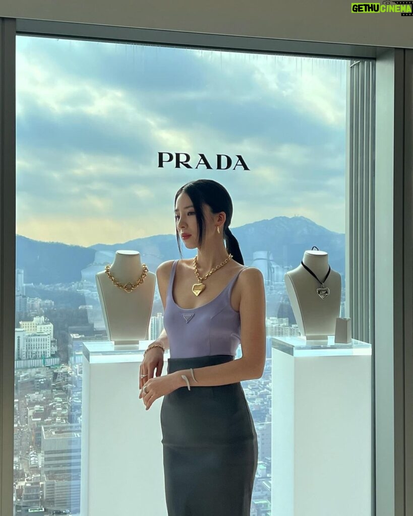 Irene Kim Instagram - Adorned in @Prada gold✨ Gold is truly eternal- an ancient material that is timeless and constantly cherished. Prada presents Eternal Gold, the fine jewelry collection made of 100% certified recycled gold that defines twenty-first century luxury. I fell in love with the iconic Prada Triangle shapes reflected in the precious gems and metals. #AD #PradaEternalGold #PradaFineJewelry