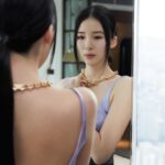 Irene Kim Instagram - Adorned in @Prada gold✨ Gold is truly eternal- an ancient material that is timeless and constantly cherished. Prada presents Eternal Gold, the fine jewelry collection made of 100% certified recycled gold that defines twenty-first century luxury. I fell in love with the iconic Prada Triangle shapes reflected in the precious gems and metals. #AD #PradaEternalGold #PradaFineJewelry