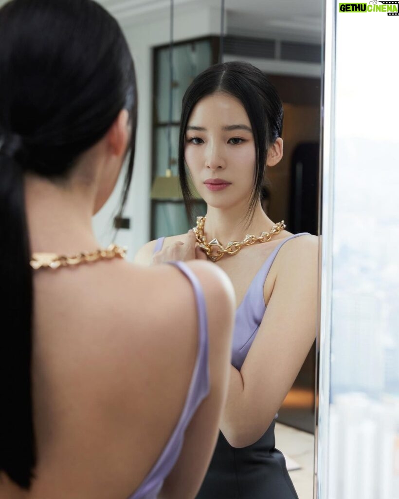 Irene Kim Instagram - Adorned in @Prada gold✨ Gold is truly eternal- an ancient material that is timeless and constantly cherished. Prada presents Eternal Gold, the fine jewelry collection made of 100% certified recycled gold that defines twenty-first century luxury. I fell in love with the iconic Prada Triangle shapes reflected in the precious gems and metals. #AD #PradaEternalGold #PradaFineJewelry