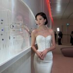 Irene Kim Instagram - A bit of classic Hollywood glam🤍 Jewels: @fredjewelry Dress: @nicolefeliciacouture
