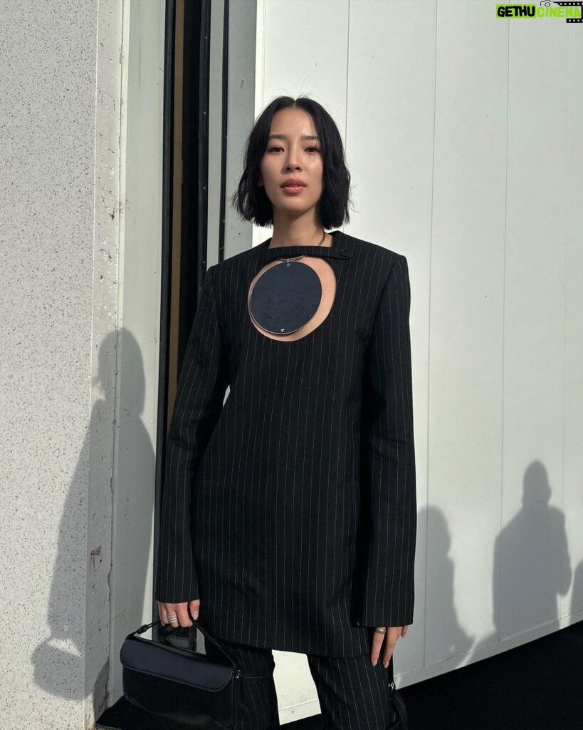 Irene Kim Instagram - This is a @courreges suit 🖤🌑 Paris, France