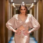 Isha Koppikar Instagram - When life hands you gold, make it sparkle ✨ Outfit - @neeturohra_india Jewelry- @jet_gems Shoes- @prada