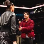 Ishaan Khattar Instagram - What a joyyyyy to be hosted for the NBA playoffs at Brooklyn’s homecourt!! WHAT a THRILLING game 😅 great effort by the @brooklynnets and a glorious sweep by the @celtics 🙌🏼🔥 @nba @nbaindia @nbastyle_in #ballislife 💥💥💥 Barclays Center