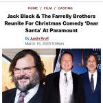 Jack Black Instagram - So stoked to be making this movie with my old pals the Farrelly Bros. Laughed my ass off when I read the script. I think I was born to play this role? See you round Christmas time! 😈