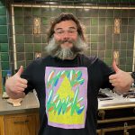 Jack Black Instagram - See this T-shirt? Well, this is what happens when school kids from Indonesia collab with artists from around the world! The one I am wearing here is designed by Kartini (10) in collaboration with artist @zrogatty. It’s part of the brand new @facethistshirts x @wepresent T-shirt collection where Kartini and her class mates designed 10 T-shirts in collaboration with artists from around the world! The proceeds of the tees will be used to improve the school of Kartini and her classmates. So follow @facethistshirts, get yourself a tee and support Kartini’s school!  #facethistshirts #ootd #artforgood #charity #indonesia