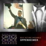 Jack Quaid Instagram - This one’s for the Oppenhomies! Thanks @criticschoice! So proud to be a part of such an incredible ensemble of actors. #oppenhomies #oppenheimer