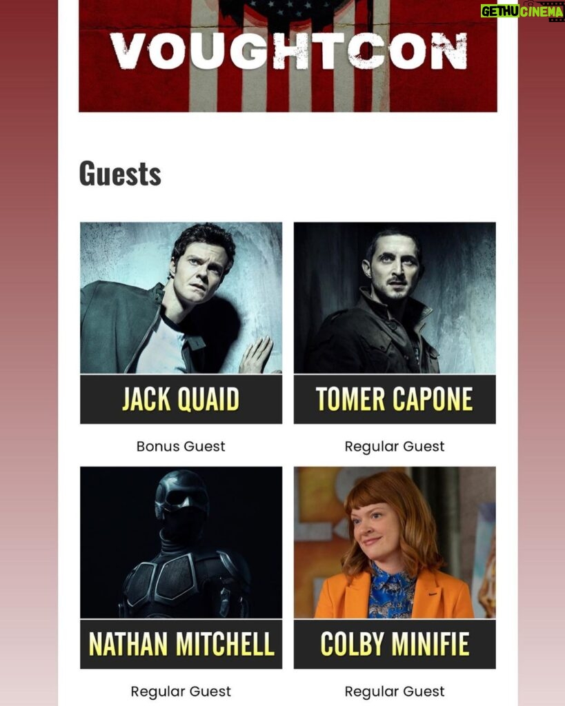 Jack Quaid Instagram - 🇬🇧See you tomorrow, VOUGHTCON! Thank you so much for putting on a 2nd @theboystv convention. Was so bummed I had to miss it last year but I’m so excited to hang with you all this weekend! @starfuryevents #TheBoys #Voughtcon London, United Kingdom