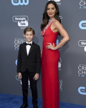 Jacob Tremblay Instagram - Me & the hostess with the mostest my good pal & fav coworker @OliviaMunn rocking the blue carpet @CriticsChoice last night.  @GiorgioArmani thank you for always making me look & feel like a star!