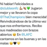 Jaime Camil Instagram - Ni hablar! Felicidades a @clubleon_oficial 💪🏽👏🏽💚 Jugaron mejor y se llevaron la copa @thechampions bien merecida! Reivindicándose de la última vez que nos enfrentamos. Recibo sus madreadas con brazos abiertos 🥴 En @lafc cantamos en las buenas y en las malas 😉🖤💛