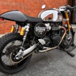 Jaime Camil Instagram - Even thought she’s at 70%, @british_customs made sure she was decent for tomorrow 💪🏽🏍️🖤 / Aunque sólo está al 70%, #britishcustoms me ayudó a que quedara decente para mañana 💪🏽🖤🏍️ @gentlemansride @movember @british_customs @officialtriumph #thruxton #chrome #gentlemansride