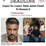 Jaime Camil Instagram - Can’t wait to share the stage with this group of talented individuals 🙌🏽🤩 / Muy emocionado de poder compartir el escenario con este talentoso grupo de actores 🙌🏽🤩 @nbc @mayanlopez @georgelopez #bricegonzalez selenisleyvaofficial @almadrigal @mattshively #lopezvslopez https://deadline.com/2024/02/lopez-vs-lopez-jaime-camil-cast-season-2-1235828447/