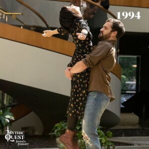 Jake Johnson Instagram - Check out #darkquietdeath episode of @robmcelhenney @mythicquest on @appletv streaming now. @cristinmilioti 
written by @katiemcelhenney