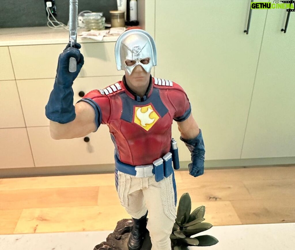 James Gunn Instagram - Nice #Peacemaker figure from @ironstudios to add to my collection alongside King Shark & Polka Dot Man. 🧜‍♂️