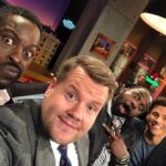 James Marsden Instagram - Thinking of our new boy band name with @sterlingkbrown @j_corden and @briantyreehenry and needing a lead singer. #latelateshow