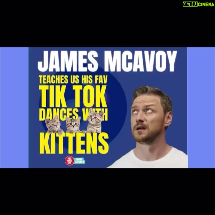 James McAvoy Instagram - @rednoseday is back!!! Get your ted nose day t-shirt at @tkmaxxuk and play your part! #rednoseday #comicrelief #kittens #tiktok #tkmaxx #tshirts