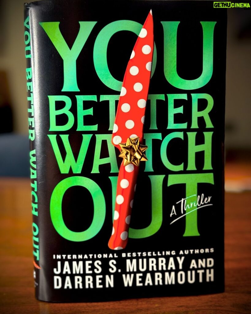 James Murray Instagram - Here it is! The cover for our brand new, terrifying serial killer novel YOU BETTER WATCH OUT, coming out on October 15th! Pre-order a copy today here (or anywhere books are sold): www.YouBetterWatchOutNovel.com Then, email your proof of purchase to YouBetterWatchOutNovel@gmail.com and I'll send you a weekly video from now until the book launches showing you the entire, incredible process! YOU BETTER WATCH OUT SYNOPSIS: From international bestselling authors James S. Murray (better known as "Murr" on the hit TV show Impractical Jokers) and Darren Wearmouth, comes You Better Watch Out, a suspenseful, serial killer thriller that leaves you wondering, is Christmas really the best time of the year?  Forty-eight hours until Christmas, Jessica Kane wakes up with blurred vision, ears ringing, and in excruciating pain. A gash in her head and blood running down her face, the last thing she remembers is going for a run and something or someone hitting her in the head.  It doesn't take her long to realize she is trapped in an unknown, deserted town with five other strangers who share similar stories of being attacked and stranded there. Unsure why and how they got there, she knows one thing for certain, she has to find a way out.  That becomes nearly impossible when someone is meticulously orchestrating their deaths, one by one, and the only thing Jessica can do is watch the life leave their eyes.   The fenced-in town is the killer’s very own playground and there's nowhere left to hide... she better watch out because she could be next.