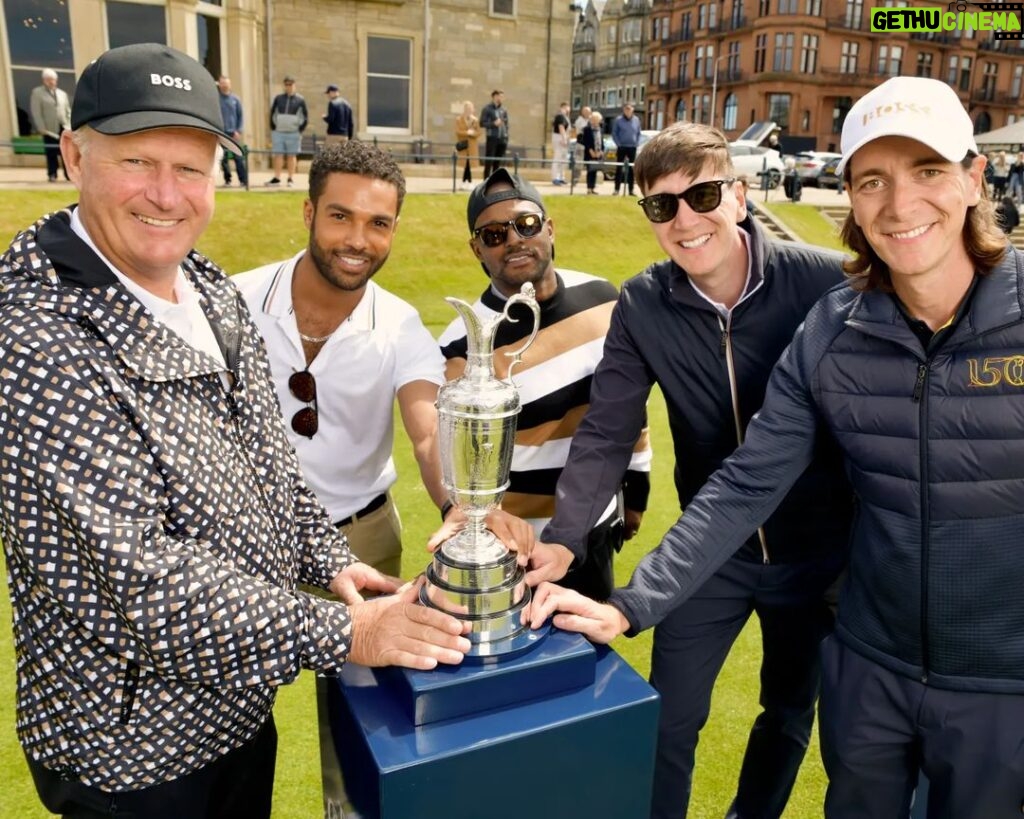 James Phelps Instagram - Back after one of the most amazing trips ever! (Made even sweeter by beating Oliver by 1 shot😊). Thank you @boss for not only making me look and feel like I was in @theopen but for allowing me to meet some amazing people. As I'm sure you all know golf is a huge thing for Oliver and I, so to play at the home of golf, have a drink in the @therandagolf club house with @groovyq and @its_lucien after a fun round is a dream come true. A sport that brings people together in amazing places. #beyourownboss #bucketlist #golf #36points #standrews St Andrews Links