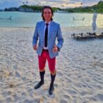 James Phelps Instagram - Only one thing to wear to a wedding in Bermuda. Congratulations Sian and Oliver! (Not my brother btw) #bermudashorts #keepthosesocksup