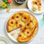 Jamie Oliver Instagram - I am a big advocate of a lovely sweet treat every now and again and this pina colada tarte Tatin really is just that ! With Mother’s Day just around the corner why not make her a pud based off a classic cocktail !!! And you know what I really love about this recipe.....it uses beautiful tinned pineapple so not only is it nostalgic, it’s also really easy to whip up! Recipe link in my bio x x #mothersday #jamieandtesco #ad