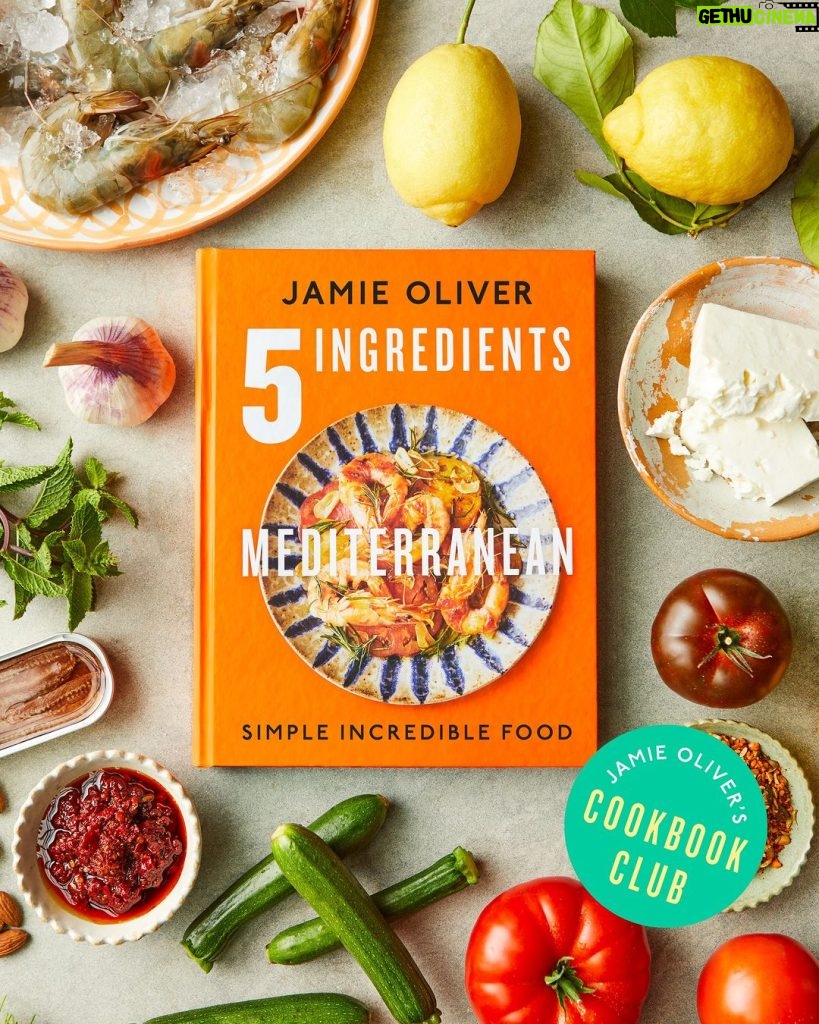 Jamie Oliver Instagram - Still trying to get my head around that it's 2024 and that new cookbook 5 Ingredients Mediterranean has been out for 4 months already !!! And I wanted to let you know that because SO many of you in my Cookbook Club have asked for it I've made it January cookbook of the month !! Don't forget all my Cookbook Club members on Facebook get some exclusive recipes to try each month 👉👉👉 🧡Pork & prunes 🧡Chicken & couscous bake 🧡Rogue ratatouille risotto Hit the link in my bio to join now if you haven't already ! Big love JO x x x #JamieOliversCookbookClub #ad