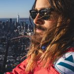 Jared Leto Instagram - A beautiful day 🧗🏻 Anyone wanna join me next time? Thanks to @raybanmeta @rayban for helping me share my view from the top of the @empirestatebldg 😎