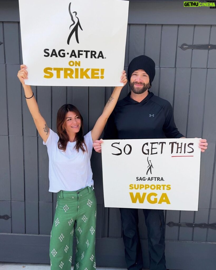 Jared Padalecki Instagram - Sending our love and support to all of the cast, writers, and family who picketed today for the #Supernatural #SAGAFTRAStrike + #WGAStrike. This #SPNFamily sticks together. Austin, Texas