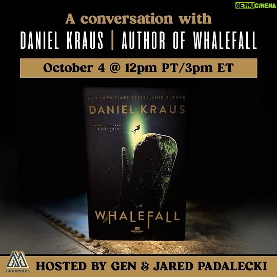 Jared Padalecki Instagram - “Abandon hope all ye who enter here…” This month’s #BookClub pick will dive deep into Whalefall by @kraus_author. We’re so excited to share this gripping, powerfully poetic read about a young man on a mission to find his father’s remains at the bottom of the ocean as the ocean and his thoughts swallow him up. Grab your copy of this over-whale-ming adventure today (check my stories!) and then join me and @jaredpadalecki on October 4th for a virtual conversation with Daniel through @bemoment.us. A portion of tickets support @readingisfundamental to help put books in under-resourced schools across America. Get tickets: LINK IN BIO! #Bookstagram #AuthorsOfInstagram