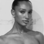 Jasmine Tookes Instagram - Dolled up for an evening with @esteelauder 🤎 Makeup by me.
