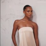 Jasmine Tookes Instagram - Dolled up for an evening with @esteelauder 🤎 Makeup by me.