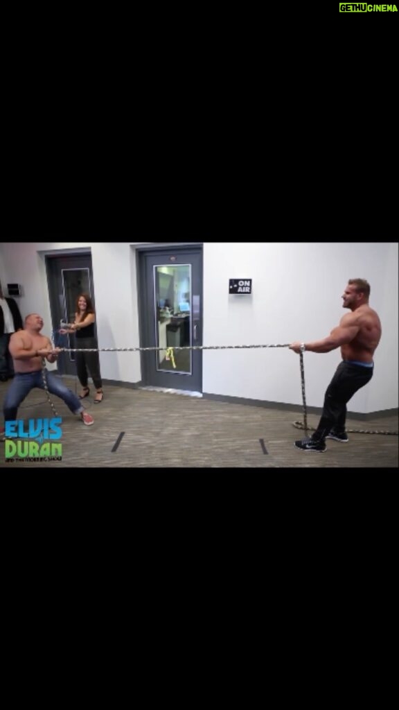 Jay Cutler Instagram - Throwback to when I challenged the Morning Show to Tug of War 😂 @elvisduranshow