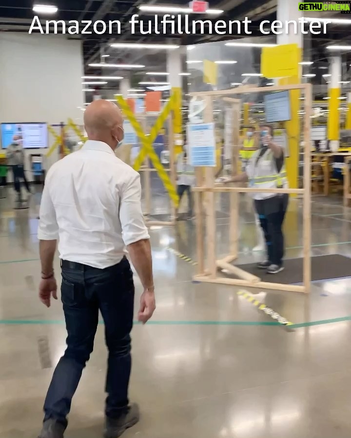 Jeff Bezos Instagram - #Regram⁣ ⁣ @Amazon Today's visits by our founder and CEO @JeffBezos to say thank you to Amazon fulfillment center and @WholeFoods employees. We're all incredibly proud of the thousands of our colleagues working on the front lines to get critical goods to people everywhere during this crisis.