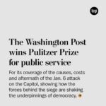 Jeff Bezos Instagram - The Pulitzers’ gold medal prize for public service isn’t given to an individual but to the entire organization. Huge kudos and congrats to the whole Washington Post team! Repost from @washingtonpost • The staff of The Washington Post won the 2022 Pulitzer Prize public service medal for its coverage of the causes, costs and aftermath of the Jan. 6 attack, showing how the forces behind the siege are shaking the underpinnings of democracy. The prize, considered journalism’s highest honor, recognizes the work of more than 100 journalists across The Post’s newsroom, many of whom contributed reporting from the Capitol grounds that day, as well as others who investigated the security failures that contributed to the events of Jan. 6, the human costs of the attack and the larger ramifications for the nation. The resulting three-part series provided penetrating coverage of the failures that led to the attack and illustrated how the forces behind that assault remain potent and growing, undermining the faith many Americans have in the integrity of elections — and laying the groundwork for battles yet to come.