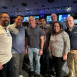Jeff Bezos Instagram - When you leave the office after a long day, and everyone from work is at the same restaurant. Hi team Blue! Cape Canaveral