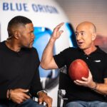 Jeff Bezos Instagram - Loved being with @MichaelStrahan on Thursday Night Football. Gave him a little something to pack for his flight.