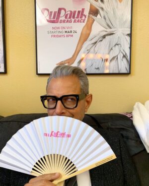 Jeff Goldblum Instagram - *TONGUE POP* Catch me tonight as a special guest judge on @rupaulsdragrace! 8PM/7C. #shedonealreadydonehadherses 🙏🏼💃🏻🏁🏎🌈✨ ( 📸: @atvottero)