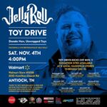 Jelly Roll Instagram - The biggest toy drive in Nashville history continues! Buy a toy at a Nashville area Walmart and donate it today through December 15th! I will be performing at the Antioch, TN location Saturday, November 4th at 4pm! Let’s make this holiday season a special one for the kids!