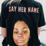 Jenn McAllister Instagram - It’s been 150 days since Breonna Taylor was murdered in her sleep by Jonathan Mattingly, Brett Hankison, and Myles Cosgrove—and her killers have not been charged. Too often Black women who die from police violence are forgotten. Let’s stay loud, keep demanding justice for Breonna and her family, and SAY HER NAME. This campaign and t-shirt was created by @phenomenal in partnership with the Breonna Taylor Foundation, to which all profits will be donated. (Art by @arlyn.garcia) Los Angeles, California