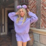 Jenna Davis Instagram - A series of events @ disney 🏰🧚‍♀️🩷 1) I got matching purple ears 💜 2) cream cheese pretzels >> 3) my beautiful besties 🥵 4) sweat sets over everything 5) we had to but the lighting was << 6) best shadow pic I ever took 7) j squared 😎 8) lily caught me taking a snap 💀 9) .5 photos are superior 10) little mermaid broke down 😢 Disneyland
