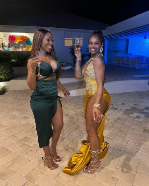 Jess Hilarious Instagram - Freaking Cheers ❤️ Aruba
My girls turned up with me.

Gown made by @kustomkreationsbyak