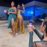 Jess Hilarious Instagram - Freaking Cheers ❤️ Aruba My girls turned up with me. Gown made by @kustomkreationsbyak Aruba Oranjestad