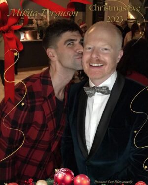 Jesse Tyler Ferguson Instagram - Merry Christmas & happy holidays from the Mikita - Ferguson household. Thanks to Santa for making a visit, to @sarahcarey1 for making everything delicious, to @toddhawk for bringing the spirit & @pernodricardusa for keeping the bar stocked! Sending y’all so much love. ❤️❤️🎁🥰🎅🏻