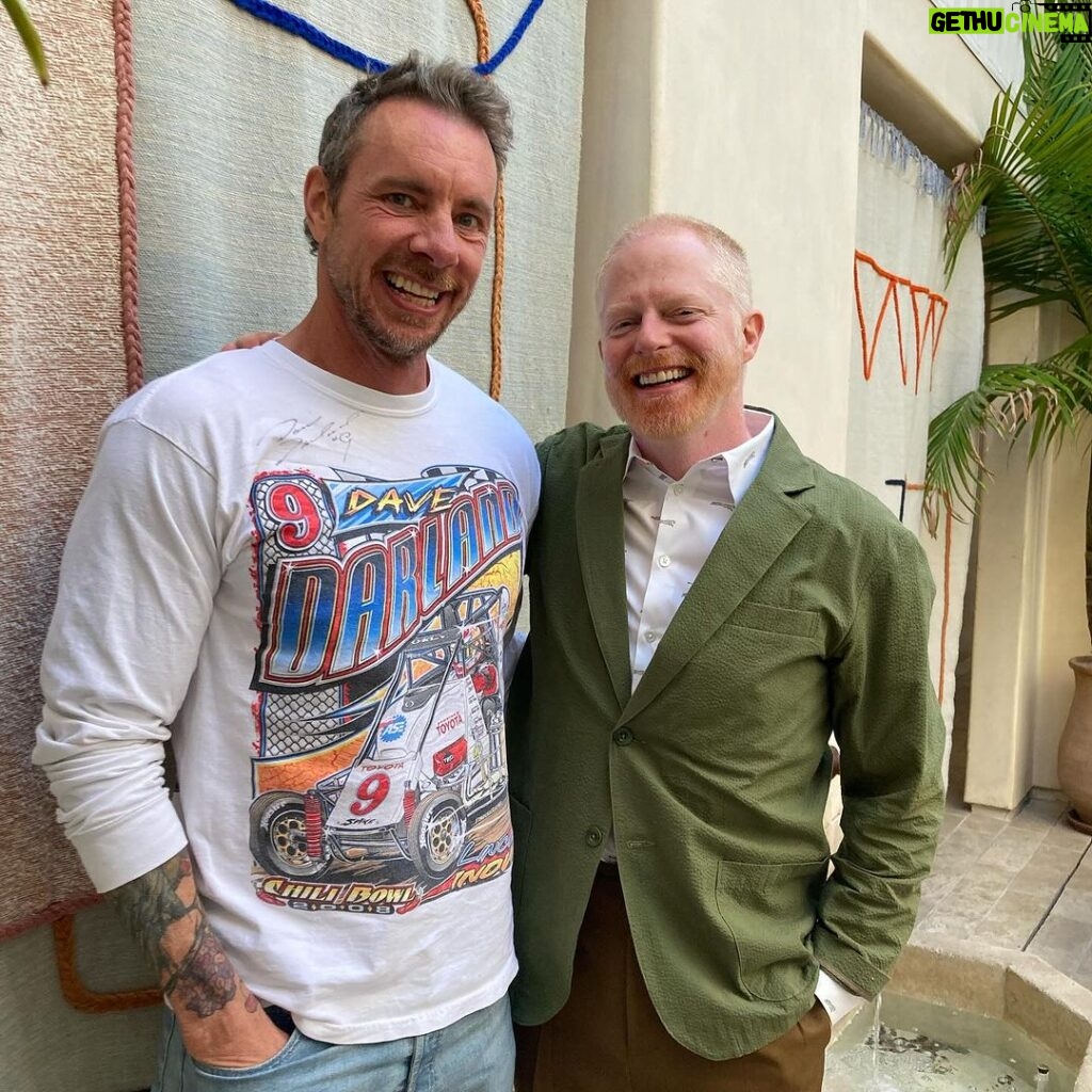 Jesse Tyler Ferguson Instagram - This week on Dinner’s On Me, "Parenthood” star and “Armchair Expert” podcast co-host Dax Shepard joins the show. Over a burger and beautiful crudité, Dax tells me about what it’s like to interrupt President Obama, the “Armchair Expert” episode that blew his mind, and him and Kristen’s differing approaches to Instagram haters. This episode was recorded at Cara Restaurant at the Cara Hotel in Hollywood, CA. Episode link is in the bio—don't wait, give it a listen! ❤️