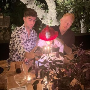 Jesse Tyler Ferguson Instagram - Thank you to my wonderful husband @justinmikita who planned such a wonderful birthday weekend for me. Spending my 48th watching the @taylorswift Eras Movie with my friends & family was everything I didn't know I needed but loved! All of this and a beautiful dinner cooked by my dear friend @sarahcarey1. I feel very loved. Thank you! ❤️❤️❤️❤️
