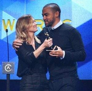Jesse Williams Instagram - 🥂 Big Love & Congrats to my generous, hilarious, homie @ellenpompeo 🏆
Legacy Forever