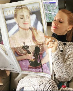 Jessica Chastain Instagram - Can’t believe it’s already been a year. Congrats to all of this year’s nominees, enjoy your special night 🖤 #Oscars2022