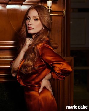 Jessica Chastain Instagram - Tis the season 💋 @marieclairemag