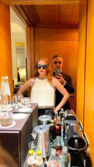 Jessica Chastain Instagram - Worst corsage ever. Love this Merry Prankster. Thank you CNMI Fashion Awards for a great night ❤️